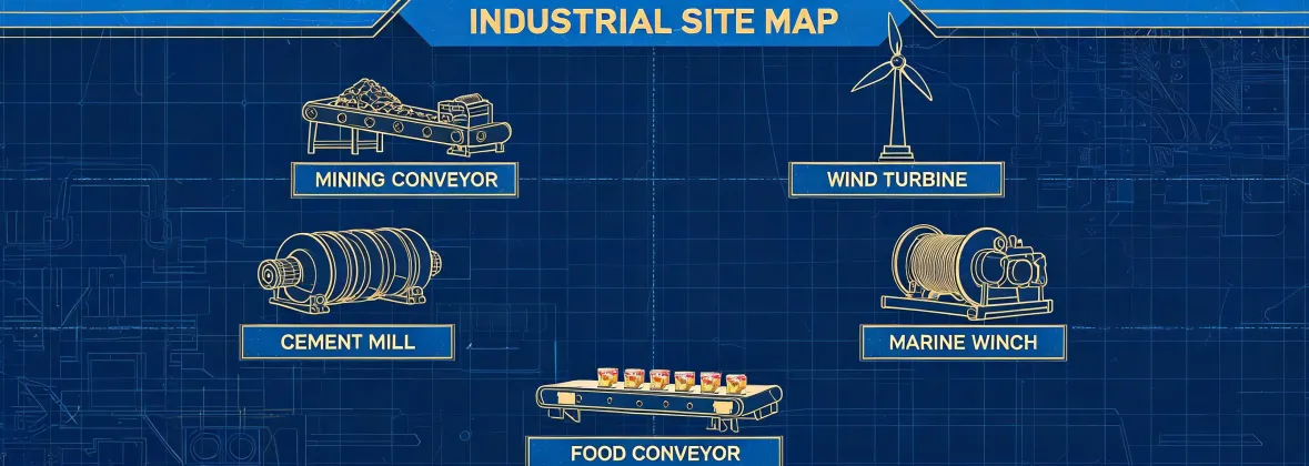 Global industrial gearbox application map